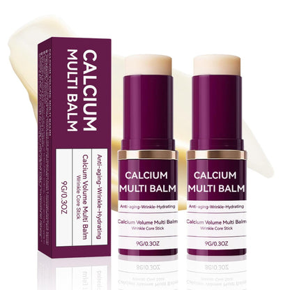 LFuTPm Calcium Volume Multi Balm (2pcs) - Anti-Wrinkle Stick with Collagen, Korean Formula, Moisturizes & Firms Skin, Reduces Fine Lines for Eye, Neck and Face Care Avelisse
