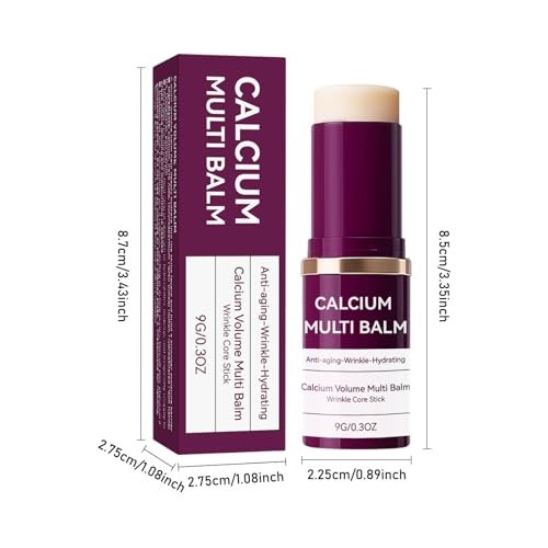 LFuTPm Calcium Volume Multi Balm (2pcs) - Anti-Wrinkle Stick with Collagen, Korean Formula, Moisturizes & Firms Skin, Reduces Fine Lines for Eye, Neck and Face Care Avelisse
