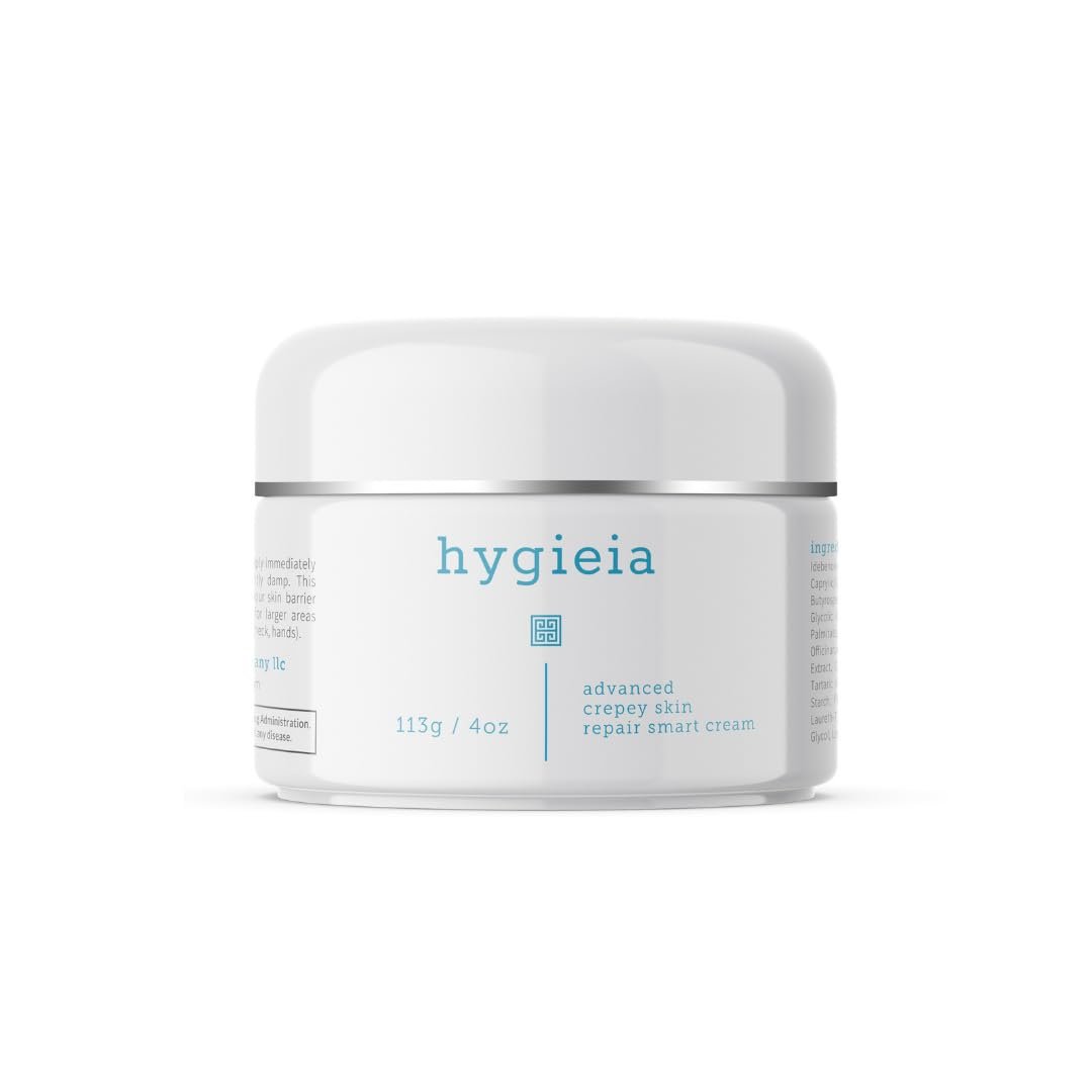 Hygieia + Advanced Crepey Skin Repair Smart Cream – Liposomal Lotion for Arms, Neck & Body – Bio-Active Idebenone, Squalene, Collagen, Retinol & Hyaluronic Acid – Wrinkle & Loose Skin Corrector, 4 oz Avelisse