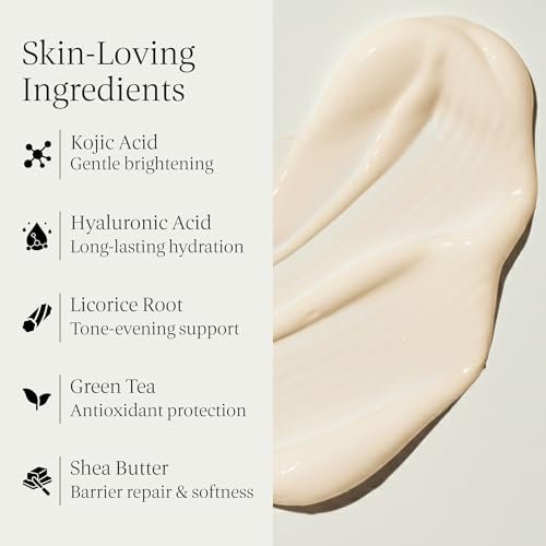 LEVOIRE SKIN Kojic Acid and Hyaluronic Acid Face Cream - Hydrating Brightening Moisturizer & Dark Spot Remover for Glowing Skin - with Aloe, Shea Butter & Licorice Root, Vegan, 2 oz - görsel 4