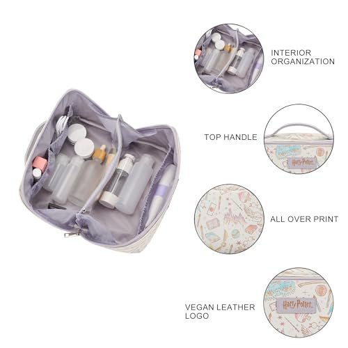Bioworld Harry Potter Spell & Potion Cosmetic Bag - Polyurethane Makeup Case Avelisse