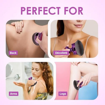 BABYSHEEP Blend & Blur Extra Large Body Kabuki Brush & Self Tanner Brush - Purple (Large) with Protective Bag Avelisse
