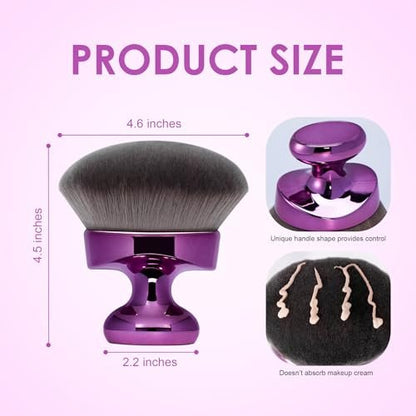BABYSHEEP Blend & Blur Extra Large Body Kabuki Brush & Self Tanner Brush - Purple (Large) with Protective Bag Avelisse
