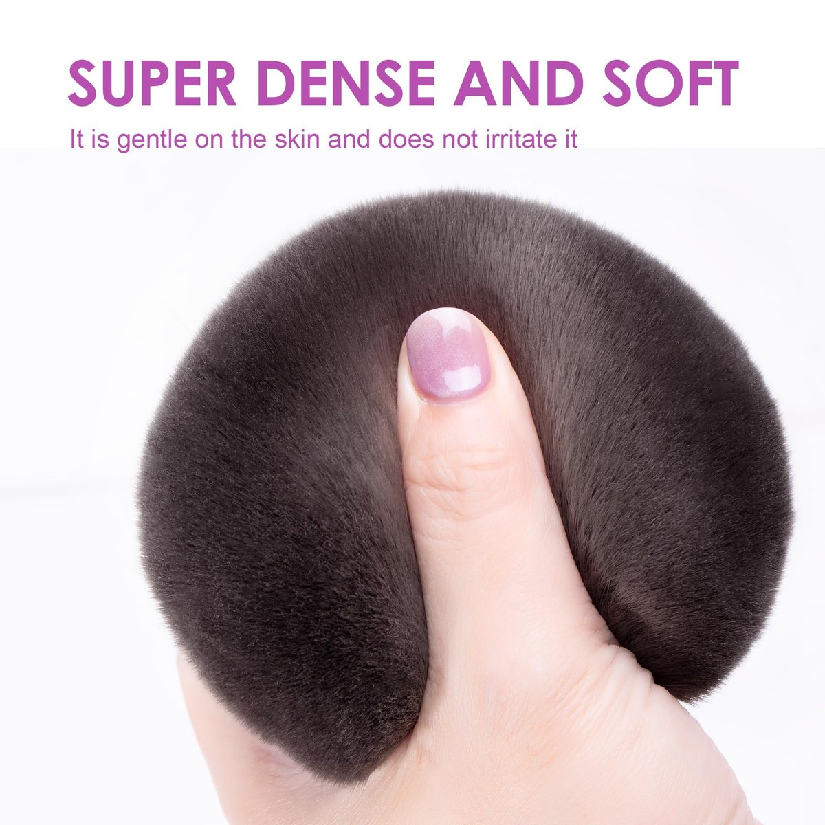 BABYSHEEP Blend & Blur Extra Large Body Kabuki Brush & Self Tanner Brush - Purple (Large) with Protective Bag Avelisse