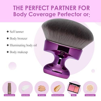 BABYSHEEP Blend & Blur Extra Large Body Kabuki Brush & Self Tanner Brush - Purple (Large) with Protective Bag Avelisse