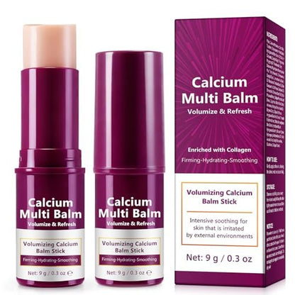 Acorn + Oak Calcium Multi Balm Stick 2 Pack - Collagen Infused Eye & Face Balm, Wrinkle Repair Cream for Deep Wrinkles, Anti-Aging Firming Stick with Intense Hydration Avelisse