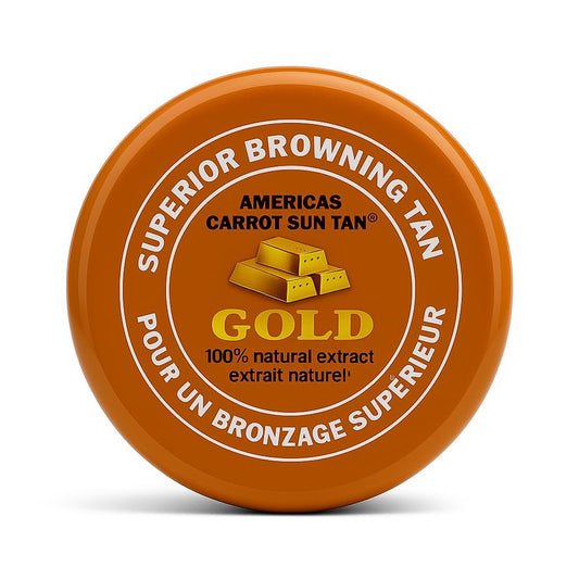 Americas Sun Tan Gold Natural Tanning Cream - Fast Tanning Enhancer with Carrot & Henna for Deep Golden Tan - Moisturizing Browning SPF 0