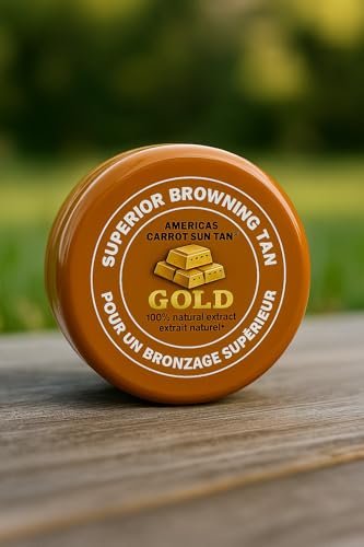 Americas Sun Tan Gold Natural Tanning Cream - Fast Tanning Enhancer with Carrot & Henna for Deep Golden Tan - Moisturizing Browning SPF 0