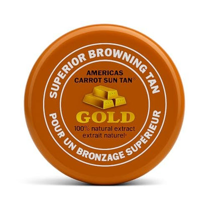 Americas Sun Tan Gold Natural Tanning Cream - Fast Tanning Enhancer with Carrot & Henna for Deep Golden Tan - Moisturizing Browning SPF 0