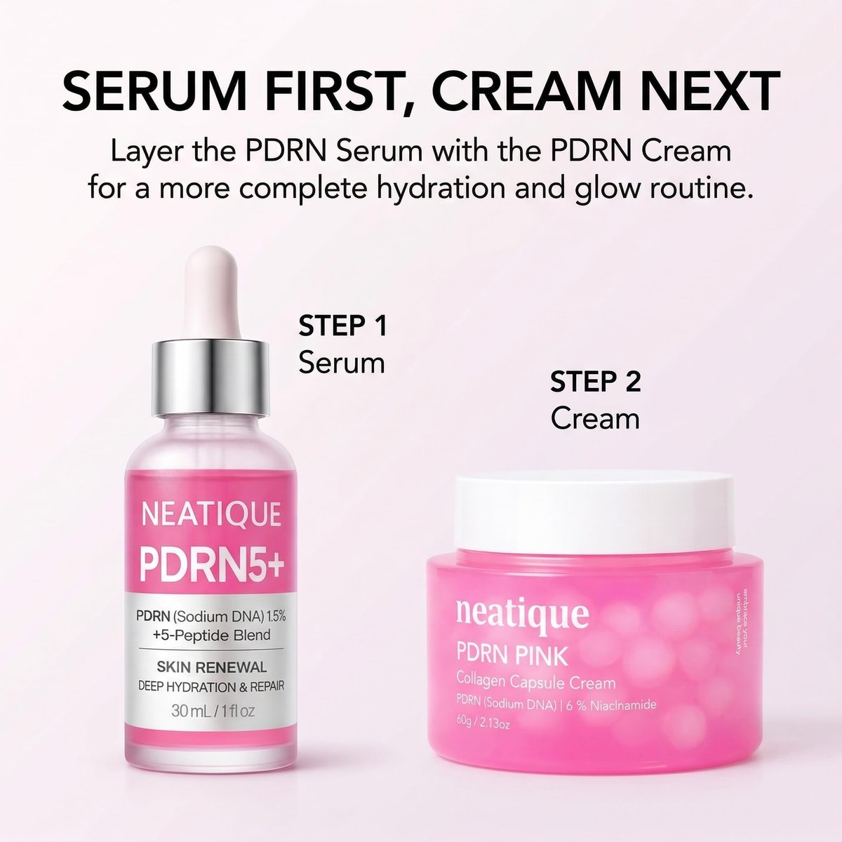 Neatique PDRN Capsule Cream with Salmon DNA Collagen & 6% Niacinamide – Firming & Hydrating Face Moisturizer for Plump, Smooth, Dewy-Looking Skin, Lightweight 2.13 oz Avelisse