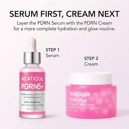 Neatique PDRN Capsule Cream with Salmon DNA Collagen & 6% Niacinamide – Firming & Hydrating Face Moisturizer for Plump, Smooth, Dewy-Looking Skin, Lightweight 2.13 oz Avelisse