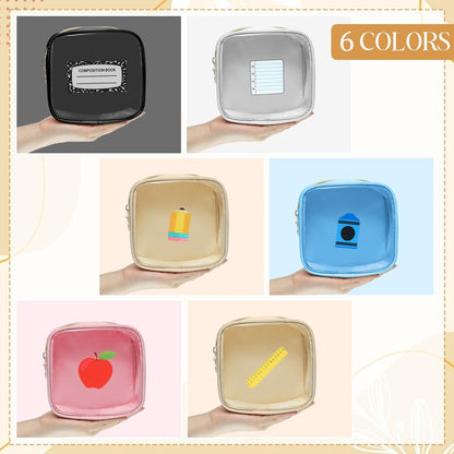 Sanwuta 6 Pcs Mini Makeup Bag Set - Clear Zipper Cosmetic Travel Pouches for Women, Teacher Appreciation Gifts Avelisse