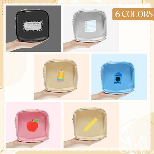 Sanwuta 6 Pcs Mini Makeup Bag Set - Clear Zipper Cosmetic Travel Pouches for Women, Teacher Appreciation Gifts Avelisse