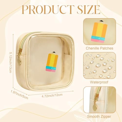 Sanwuta 6 Pcs Mini Makeup Bag Set - Clear Zipper Cosmetic Travel Pouches for Women, Teacher Appreciation Gifts Avelisse