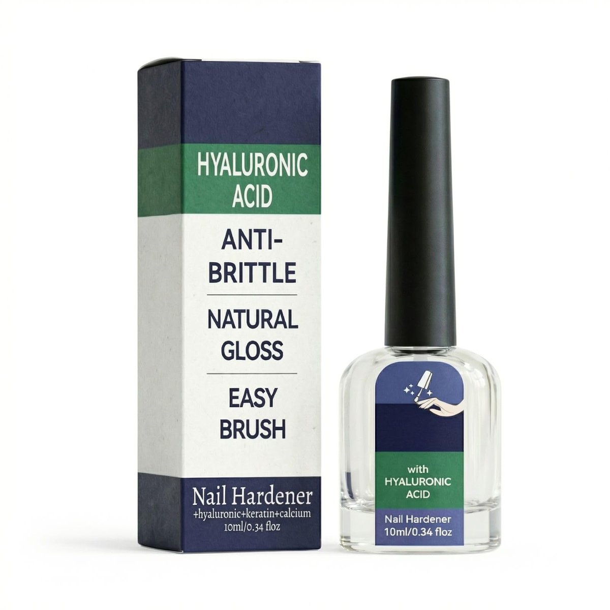 Beambalm Nail Hardener with Hyaluronic Acid – Gentle & Effective Natural Nail Repair, Repairs Cracked Cuticles, Anti-Fracture Natural Luster, Calcium-Infused Fast Absorbing Treatment (0.12 Fl Oz) - görsel 1