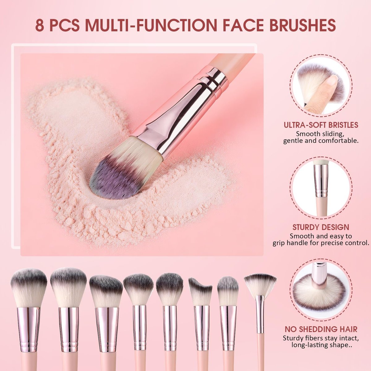112-Piece Pink Makeup Brushes Set - Professional Makeup Kit with Case, Eye and Face Brushes & Tools for Beginners Avelisse