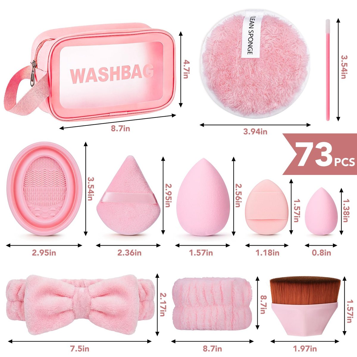 112-Piece Pink Makeup Brushes Set - Professional Makeup Kit with Case, Eye and Face Brushes & Tools for Beginners Avelisse