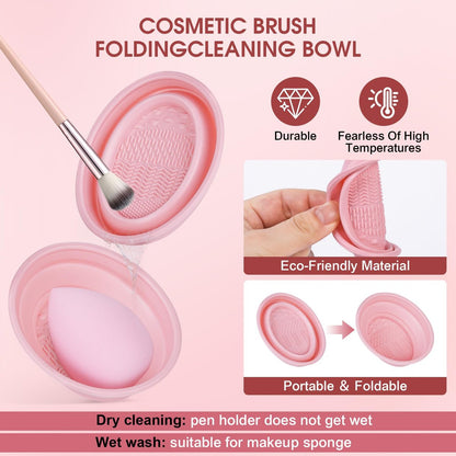 112-Piece Pink Makeup Brushes Set - Professional Makeup Kit with Case, Eye and Face Brushes & Tools for Beginners Avelisse
