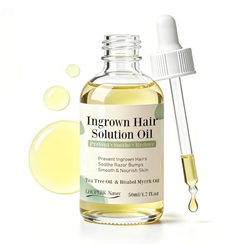 Ingrown Hair Treatment Oil Serum – 1.7 oz Soothing After Shave Oil Prevents Ingrown Hairs, Soothes Razor Bumps, Reduces Redness & Irritation for Bikini Area, Legs, Underarms, Neck, Beard & Face Avelisse