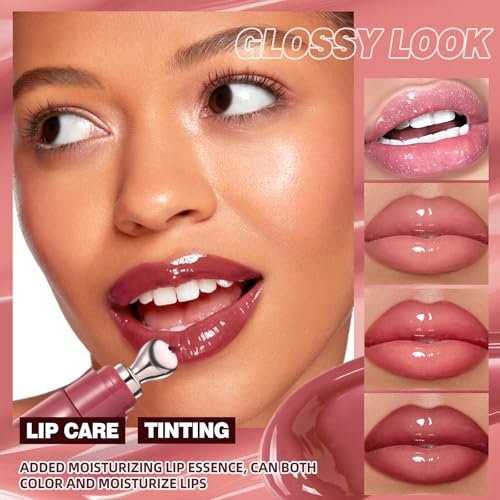 Bekoeen 4Pcs Tinted Lip Gloss Set - Hydrating Lip Plumper with High Shine Glass Finish, Long-Lasting Moisturizing Jelly Lipstick for Women - görsel 4