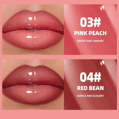 Bekoeen 4Pcs Tinted Lip Gloss Set - Hydrating Lip Plumper with High Shine Glass Finish, Long-Lasting Moisturizing Jelly Lipstick for Women
