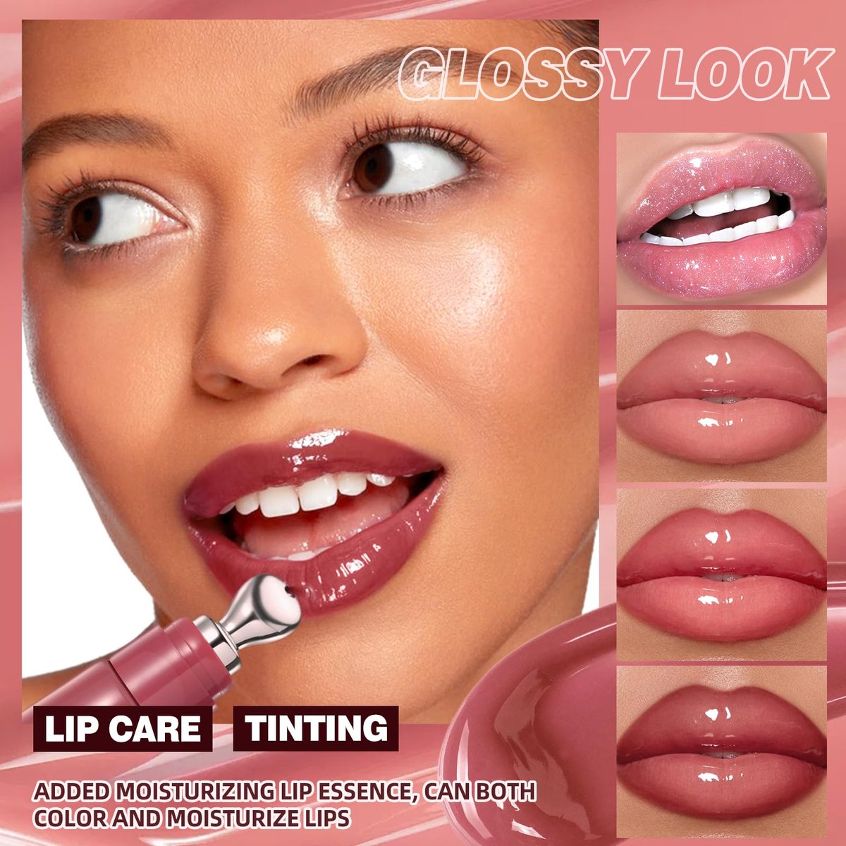 Bekoeen 4Pcs Tinted Lip Gloss Set - Hydrating Lip Plumper with High Shine Glass Finish, Long-Lasting Moisturizing Jelly Lipstick for Women - görsel 3