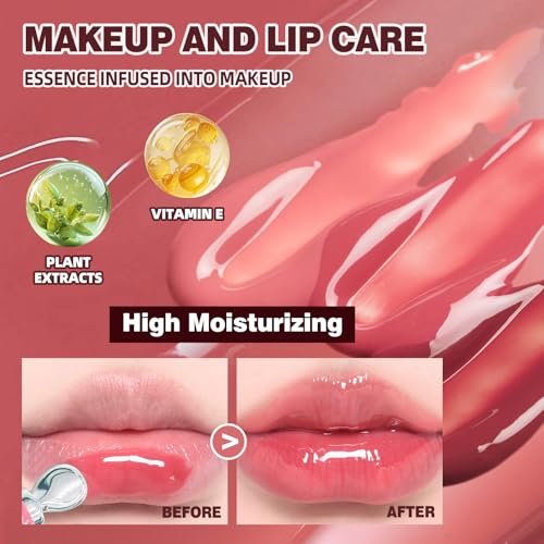 Bekoeen 4Pcs Tinted Lip Gloss Set - Hydrating Lip Plumper with High Shine Glass Finish, Long-Lasting Moisturizing Jelly Lipstick for Women - görsel 8