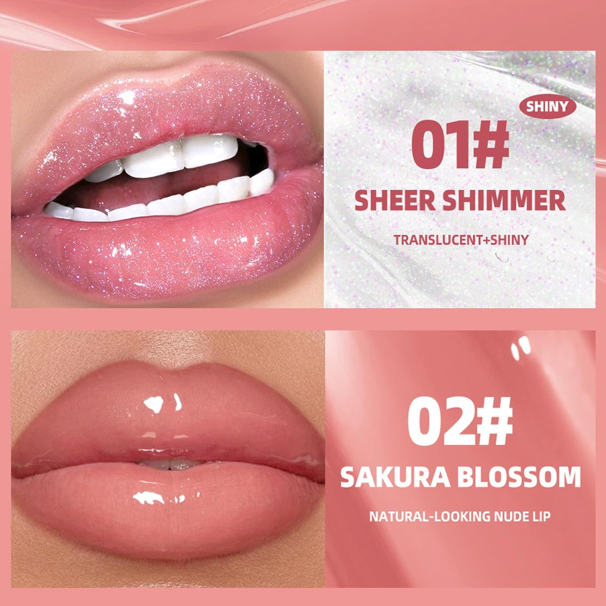 Bekoeen 4Pcs Tinted Lip Gloss Set - Hydrating Lip Plumper with High Shine Glass Finish, Long-Lasting Moisturizing Jelly Lipstick for Women - görsel 9