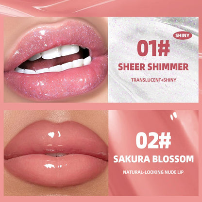 Bekoeen 4Pcs Tinted Lip Gloss Set - Hydrating Lip Plumper with High Shine Glass Finish, Long-Lasting Moisturizing Jelly Lipstick for Women