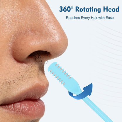 CNURO 5-Pack 360° Rotating Nose Hair Trimmer - Upgraded Double-Sided Nose Hair Cutter for Men and Women (White, Gray, Pink, Blue, Green)