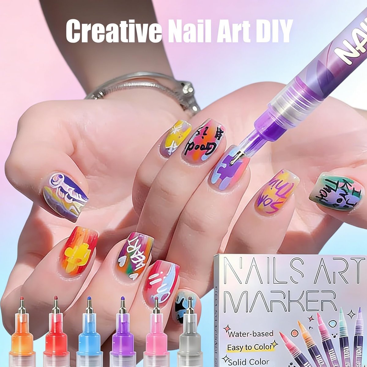 MUZAMOX Nail Art Pens - 12-Color Kit with 0.5mm Fine Tip, Quick-Dry Nail Polish Pens for Painting, Dotting & Drawing Designs Avelisse