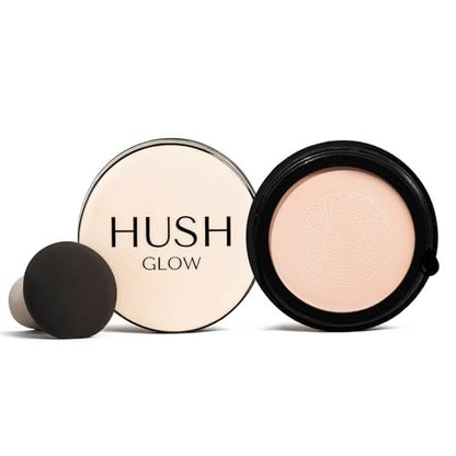 Hush Glow™ Foundation Cushion SPF 30 – Skincare-Infused Lightweight Foundation for Mature Skin with Hyaluronic Acid & Peptides, Buildable Natural Coverage (Ivory) Avelisse