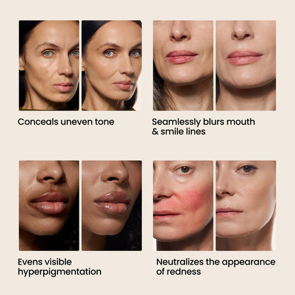 Hush Glow™ Foundation Cushion SPF 30 – Skincare-Infused Lightweight Foundation with Mushroom Applicator for Mature Skin, Hyaluronic Acid & Peptides, Buildable Natural Coverage (Brunet Brown) Avelisse