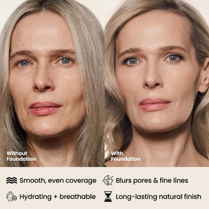 Hush Glow™ Foundation Cushion SPF 30 – Skincare-Infused Lightweight Foundation with Mushroom Applicator for Mature Skin, Hyaluronic Acid & Peptides, Buildable Natural Coverage (Brunet Brown) Avelisse
