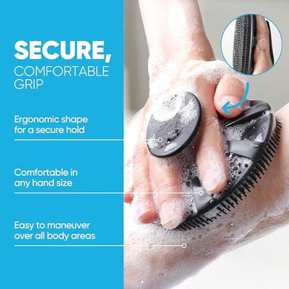 ProBliva Silicone Body Scrubber for Shower - Gentle Exfoliating & Lather Boosting Soft Silicone Cleansing Brush, Deep Clean for Sweat- and Moisture-Prone Areas with Body Wash, for Men & Women Avelisse