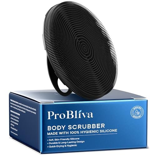 ProBliva Silicone Body Scrubber for Shower - Gentle Exfoliating & Lather Boosting Soft Silicone Cleansing Brush, Deep Clean for Sweat- and Moisture-Prone Areas with Body Wash, for Men & Women Avelisse