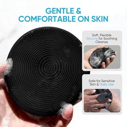 ProBliva Silicone Body Scrubber for Shower - Gentle Exfoliating & Lather Boosting Soft Silicone Cleansing Brush, Deep Clean for Sweat- and Moisture-Prone Areas with Body Wash, for Men & Women Avelisse