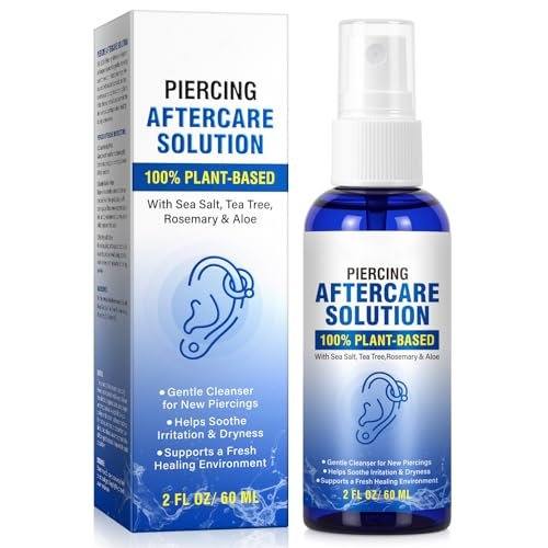 Piercing Aftercare Spray - Saline Solution for Ear, Nose, Navel & Body Piercing Cleaner & Soothing, 60ml - görsel 1
