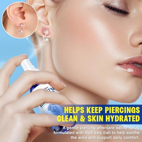 Piercing Aftercare Spray - Saline Solution for Ear, Nose, Navel & Body Piercing Cleaner & Soothing, 60ml - görsel 7