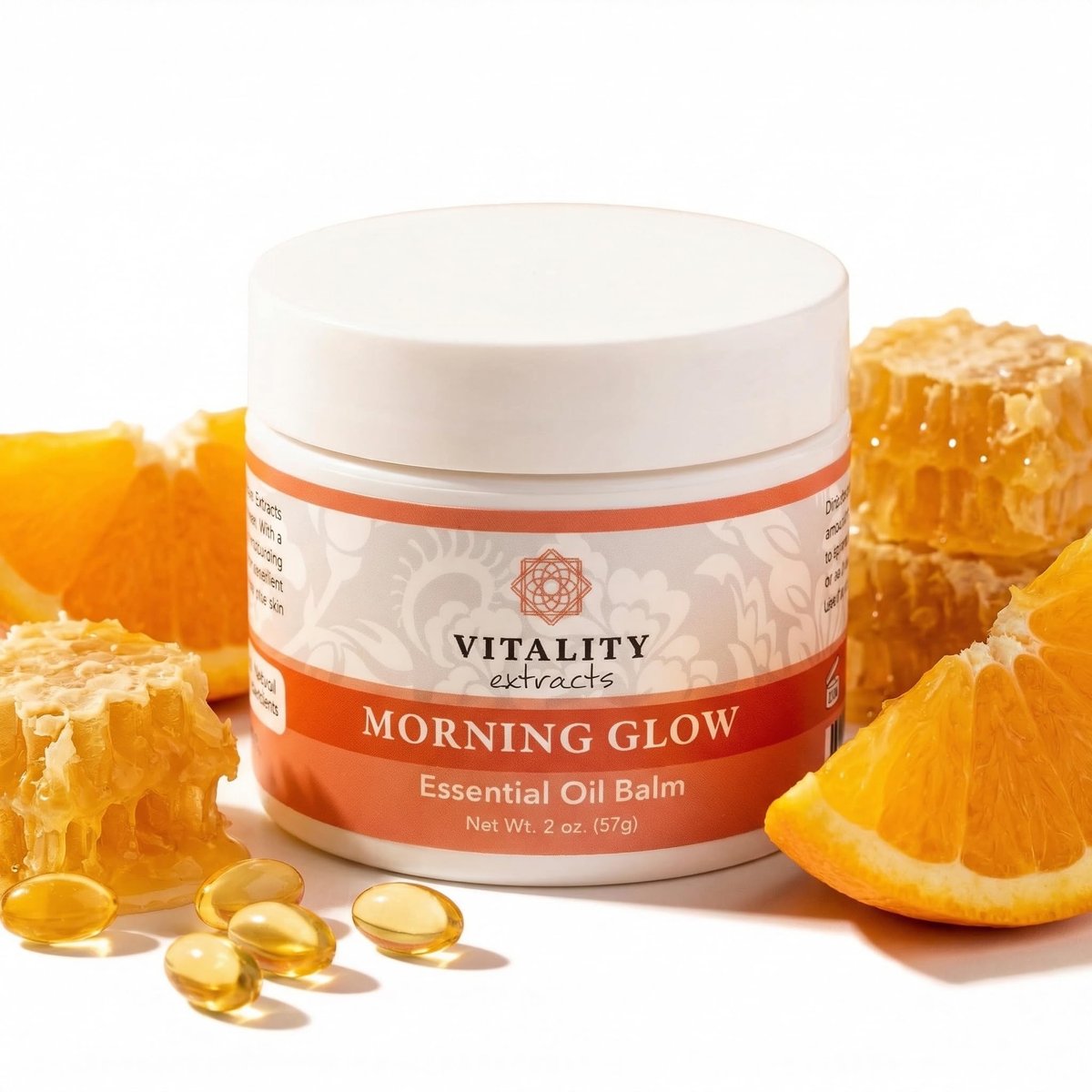 Vitality Extracts Morning Glow Essential Oil Balm - Daily Skin Hydration with Beeswax & Vitamin E for All Skin Types, 2 oz Avelisse