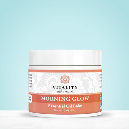 Vitality Extracts Morning Glow Essential Oil Balm - Daily Skin Hydration with Beeswax & Vitamin E for All Skin Types, 2 oz Avelisse