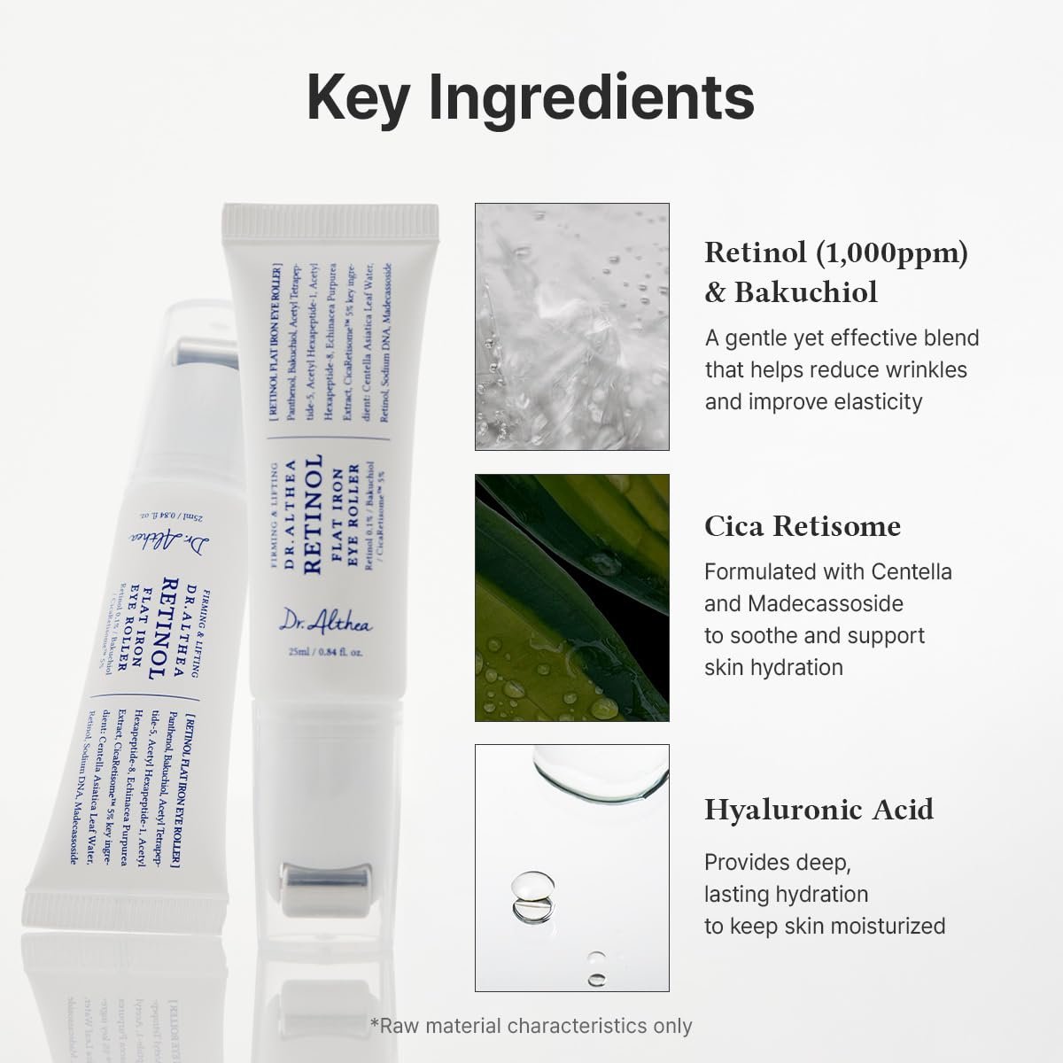 Dr.Althea Retinol Flat Iron Eye Roller | Face Lift Serum with Gua Sha Roller | Antiaging Care with Madecassoside & Centella & Hyaluronic Acid | Vegan Korean Skincare, 0.84 fl oz Avelisse