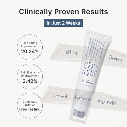 Dr.Althea Retinol Flat Iron Eye Roller | Face Lift Serum with Gua Sha Roller | Antiaging Care with Madecassoside & Centella & Hyaluronic Acid | Vegan Korean Skincare, 0.84 fl oz Avelisse