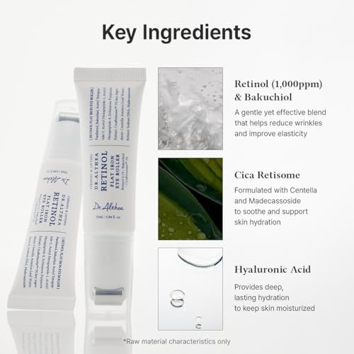 Dr.Althea Retinol Flat Iron Eye Roller | Face Lift Serum with Gua Sha Roller | Antiaging Care with Madecassoside & Centella & Hyaluronic Acid | Vegan Korean Skincare, 0.84 fl oz Avelisse