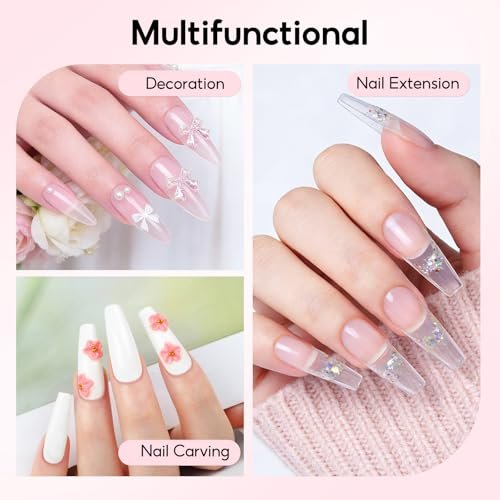 PEACECOLOR Acrylic Nail Kit with UV Light – 3 Pcs Acrylic Powder, Glitter Powder, Rhinestones – Complete Acrylic Set for Beginners, Gift for Women Avelisse