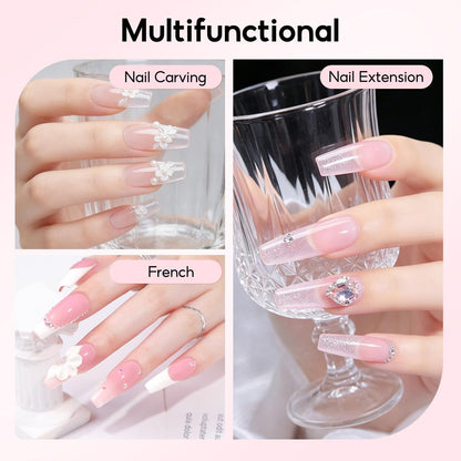 PEACECOLOR Acrylic Nail Kit with UV Light – 3 Pcs Acrylic Powder, Glitter Powder, Rhinestones – Complete Acrylic Set for Beginners, Gift for Women Avelisse