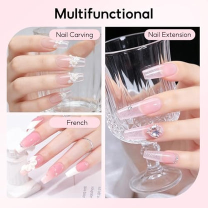 PEACECOLOR Acrylic Nail Kit with UV Light – 3 Pcs Acrylic Powder, Glitter Powder, Rhinestones – Complete Acrylic Set for Beginners, Gift for Women Avelisse