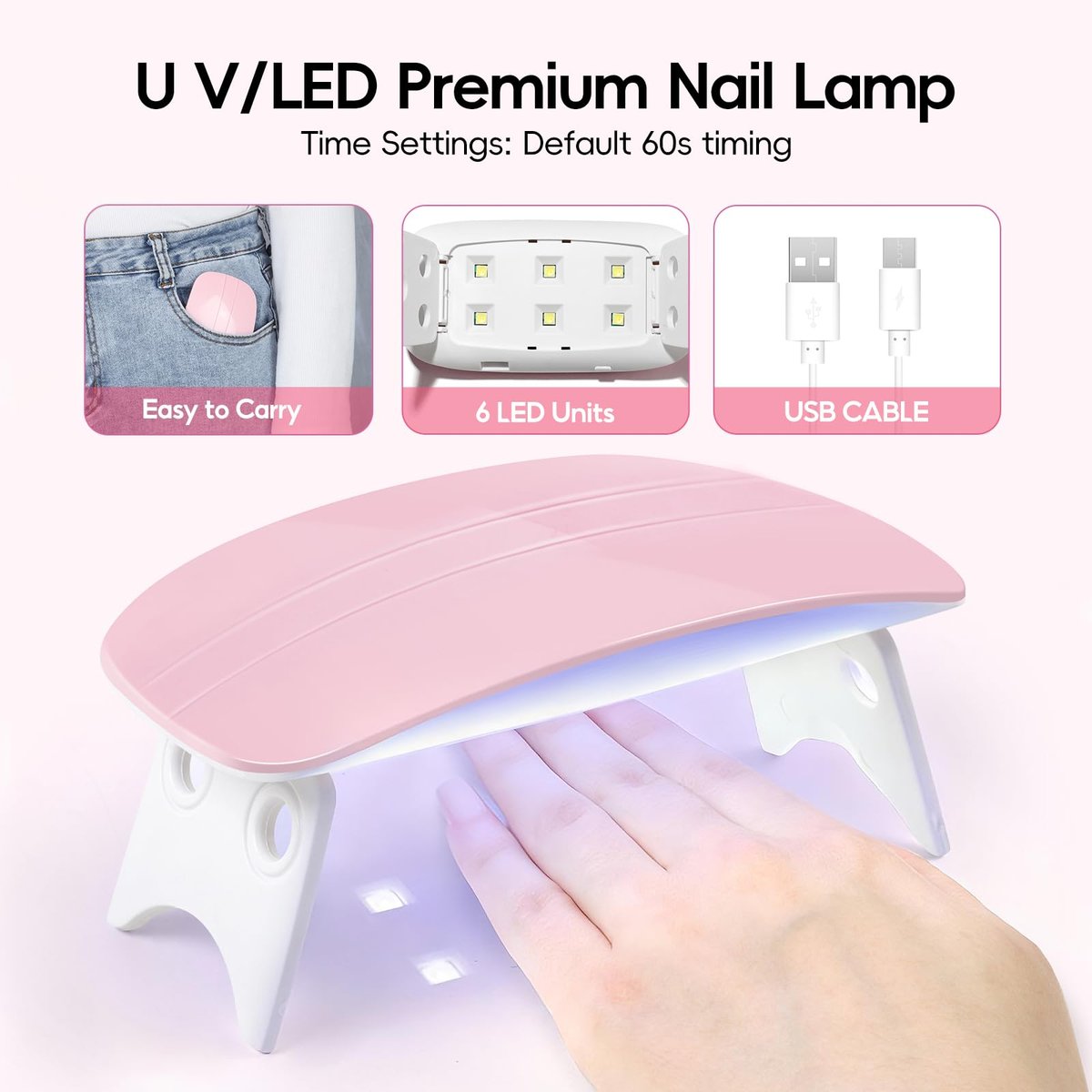 PEACECOLOR Acrylic Nail Kit with UV Light – 3 Pcs Acrylic Powder, Glitter Powder, Rhinestones – Complete Acrylic Set for Beginners, Gift for Women Avelisse