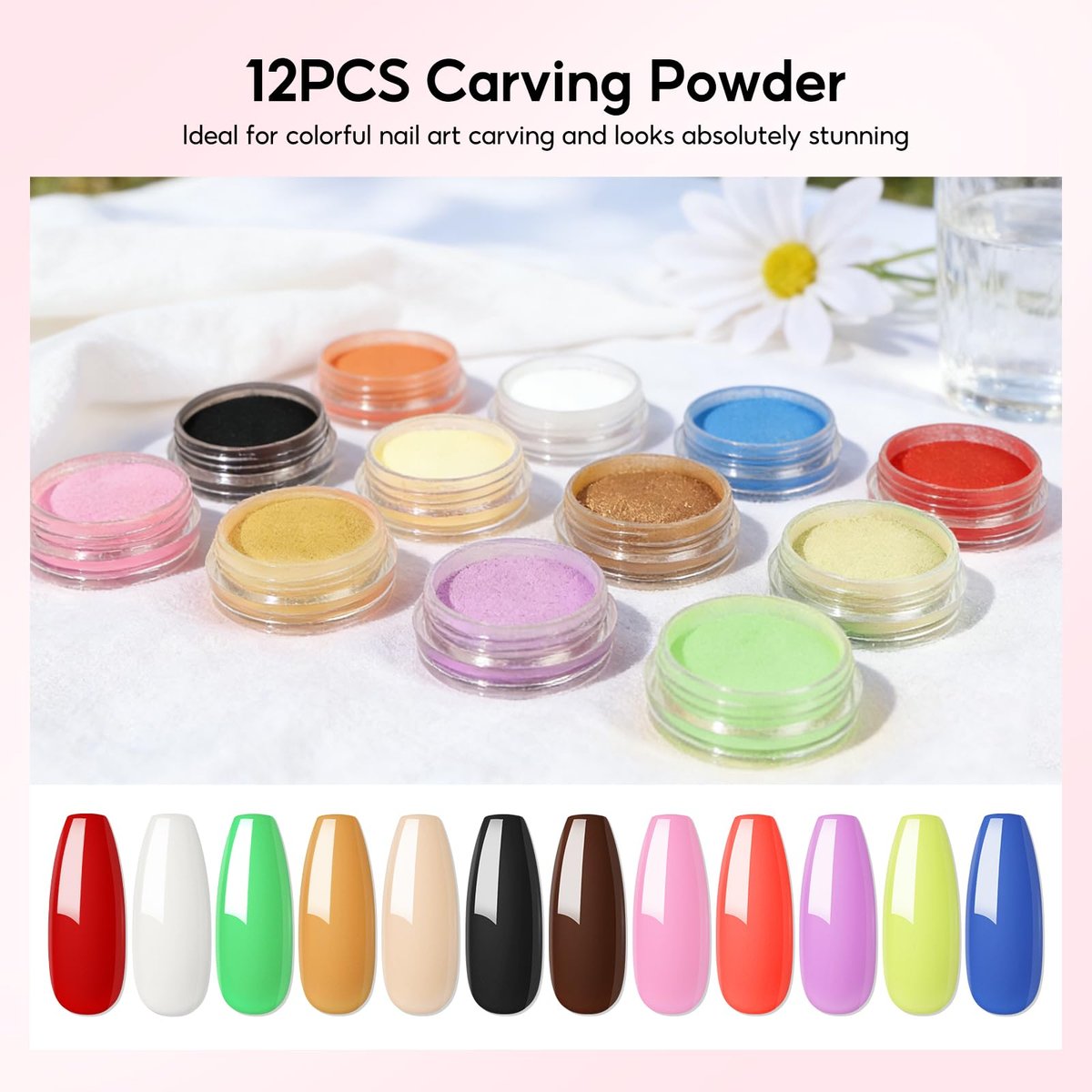 PEACECOLOR Acrylic Nail Kit with UV Light – 3 Pcs Acrylic Powder, Glitter Powder, Rhinestones – Complete Acrylic Set for Beginners, Gift for Women Avelisse