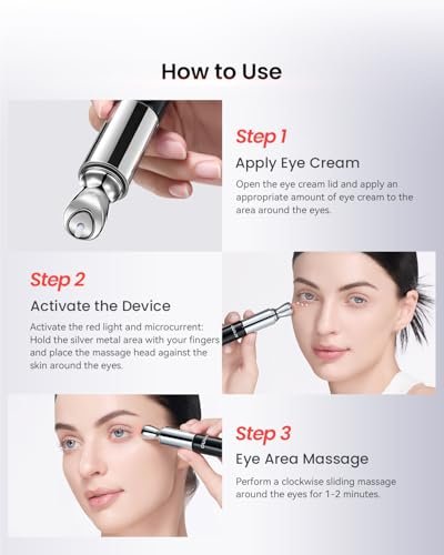 AMIRO 2-in-1 Red Light Eye Cream with Built-In Microcurrent Massager, PDRN Peptide Under Eye Treatment for Puffy, Tired-Looking Eyes, Hydrated & Firmer-Looking Skin, 1.06 oz Avelisse